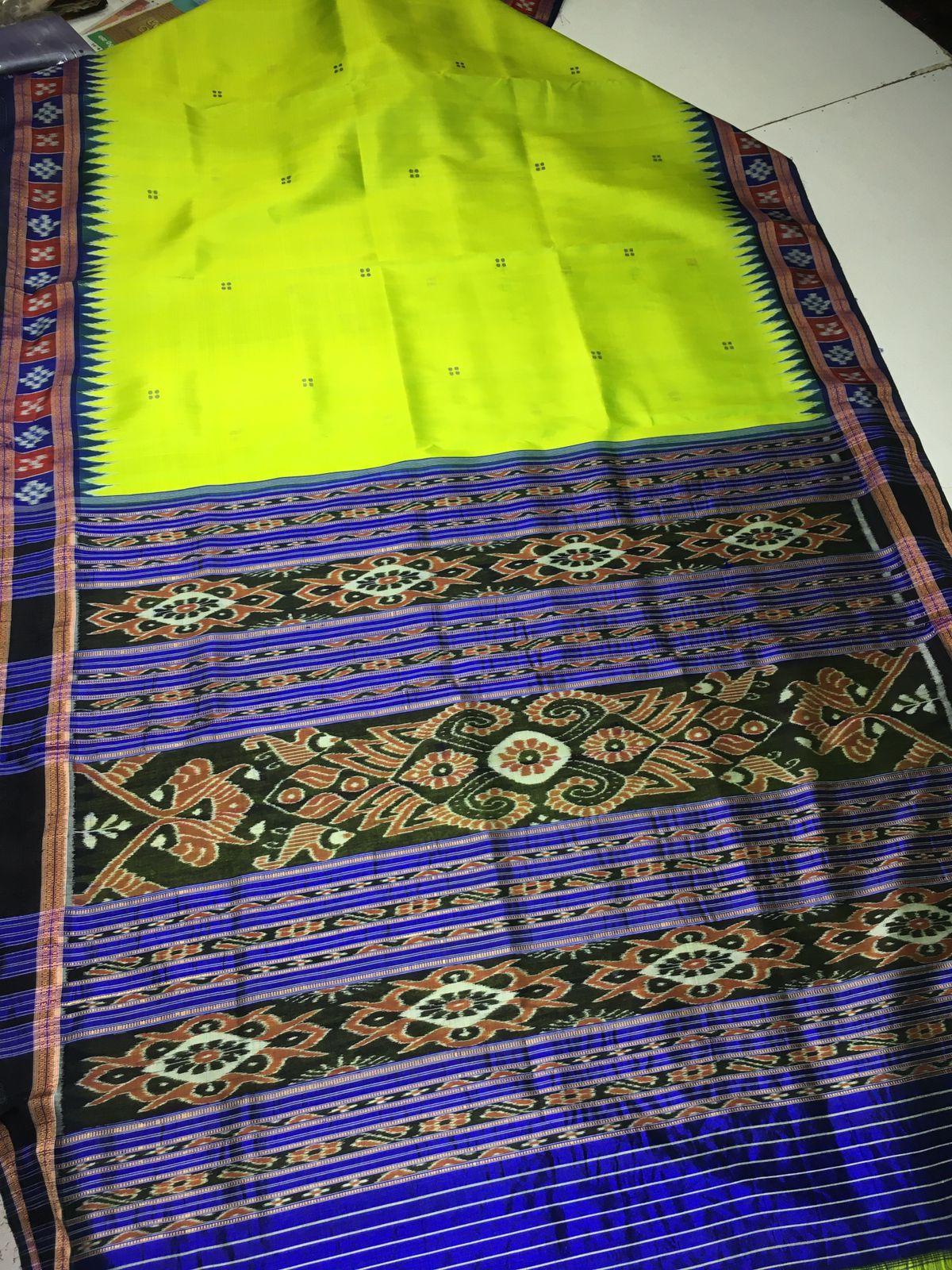 Green and Blue Khandua pata saree