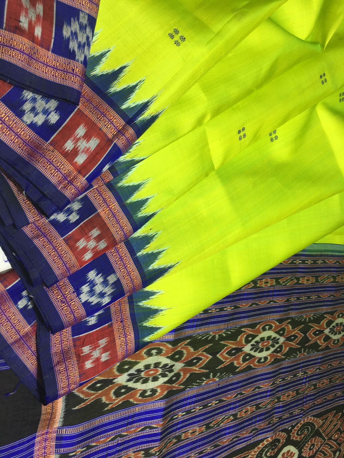 Green and Blue Khandua pata saree