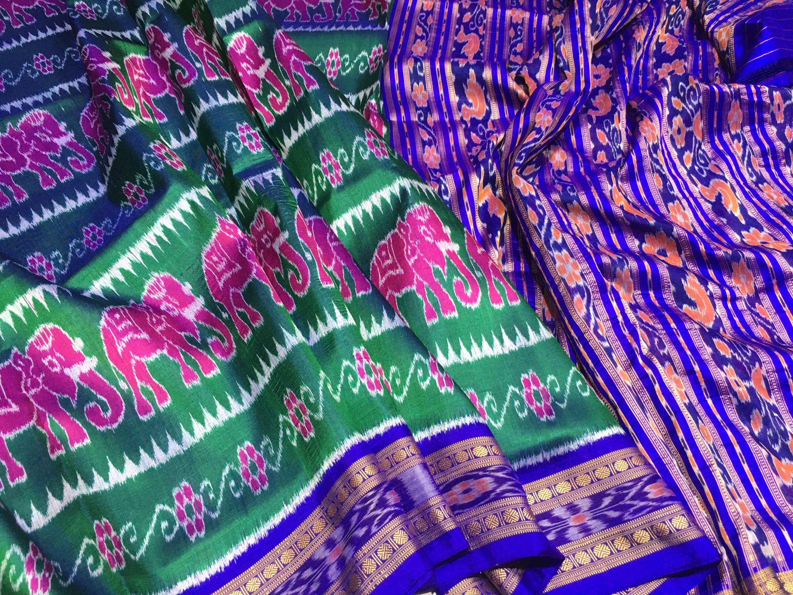 Multicolored Khandua pata saree