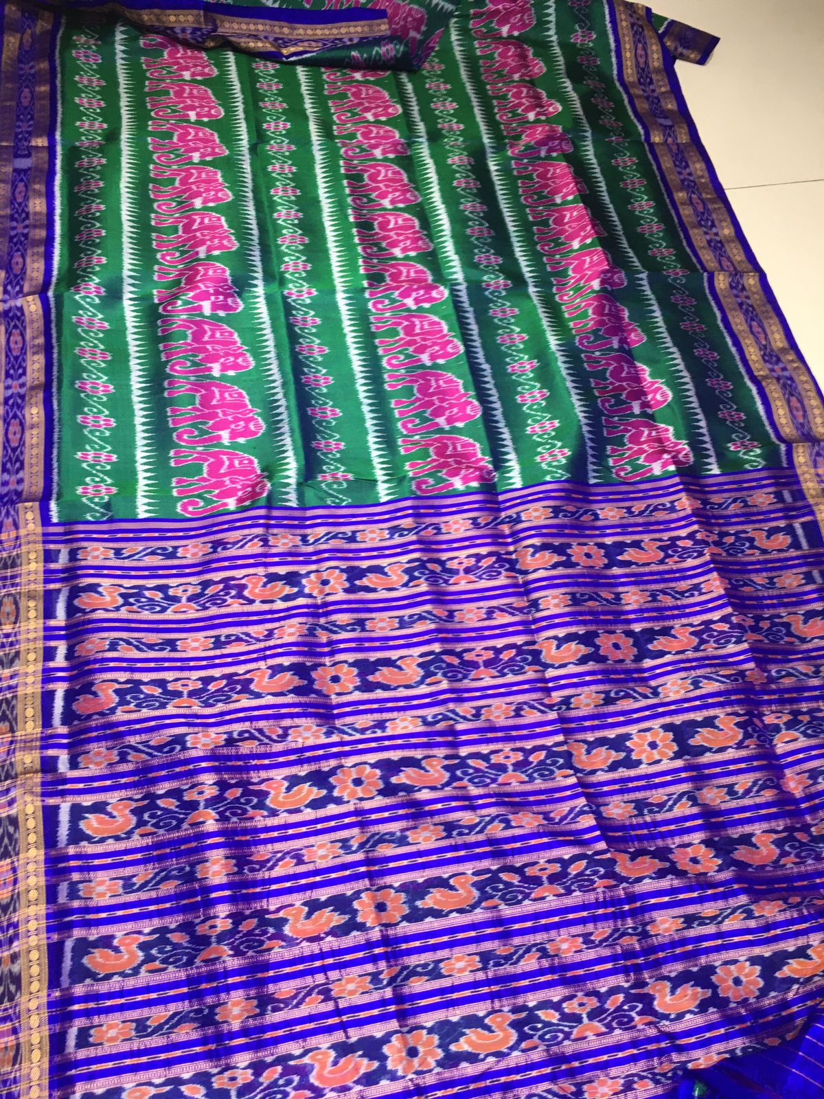 Multicolored Khandua pata saree