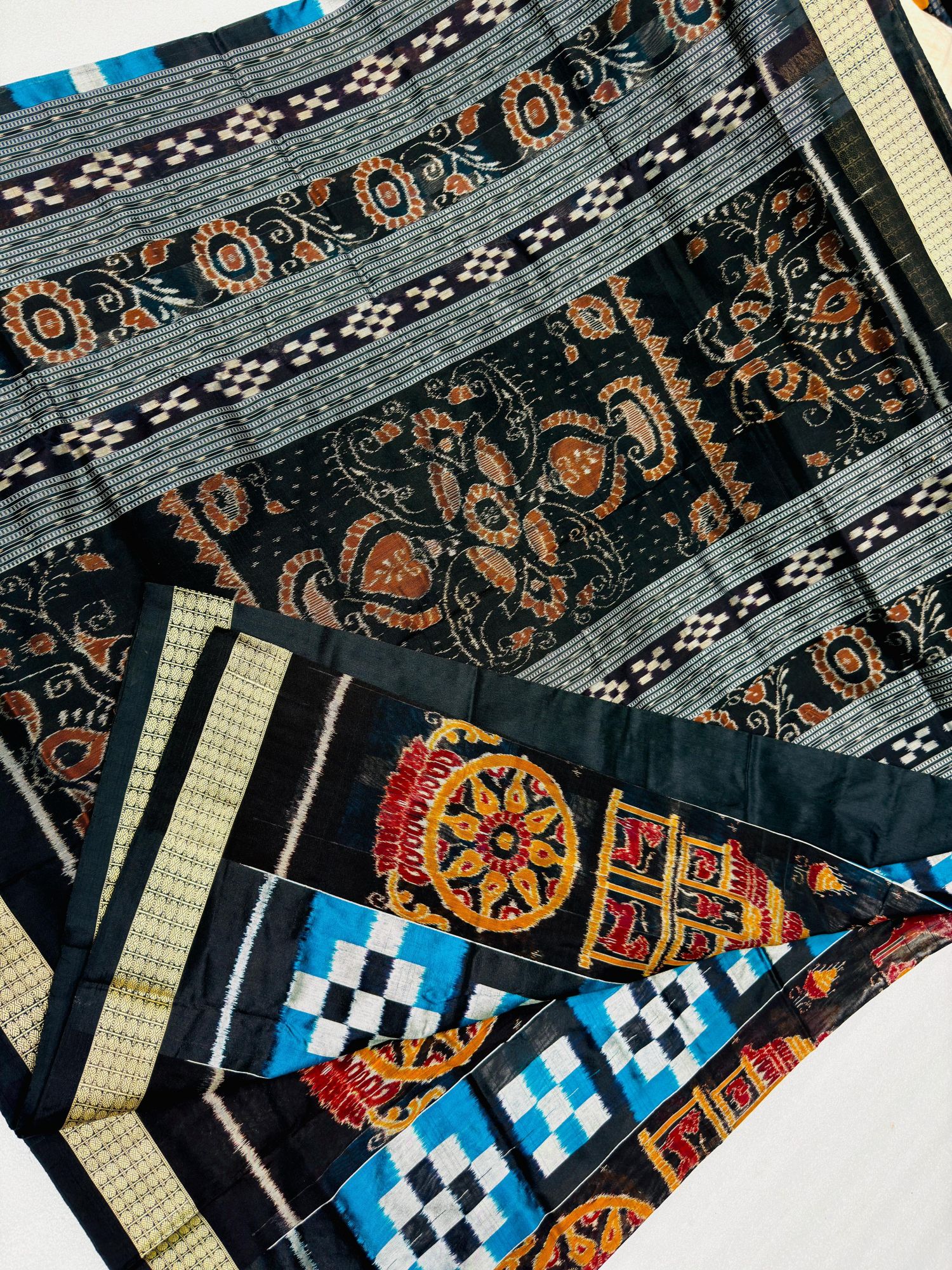 Black pasapalli Sambalpuri silk saree