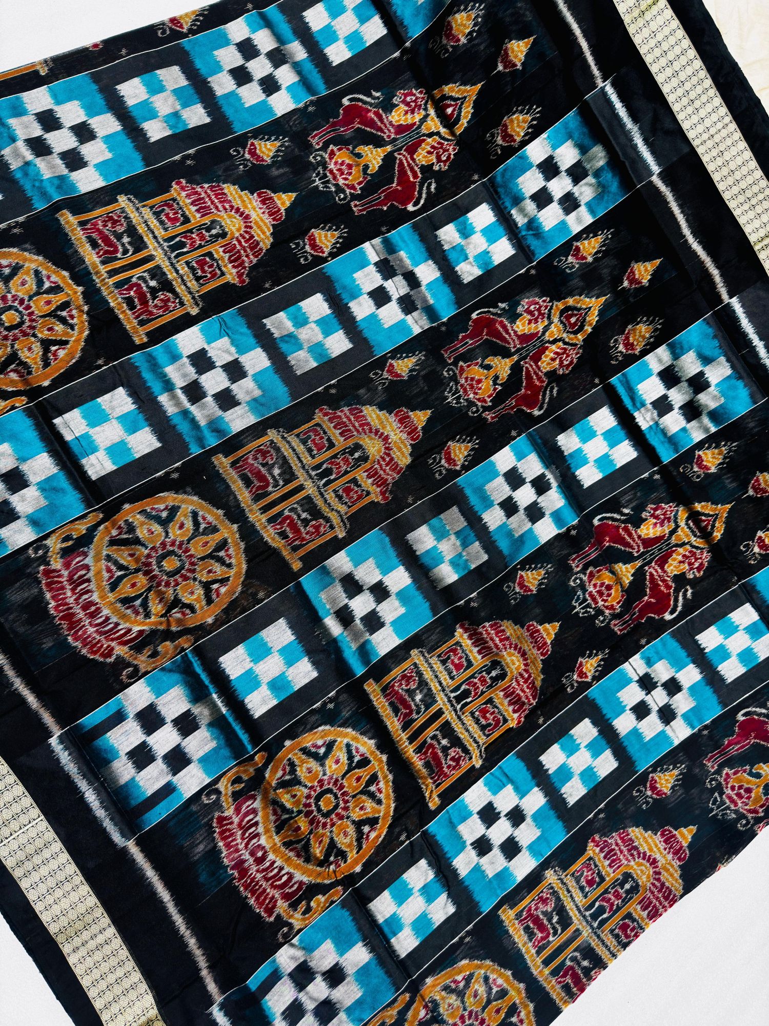 Black pasapalli Sambalpuri silk saree