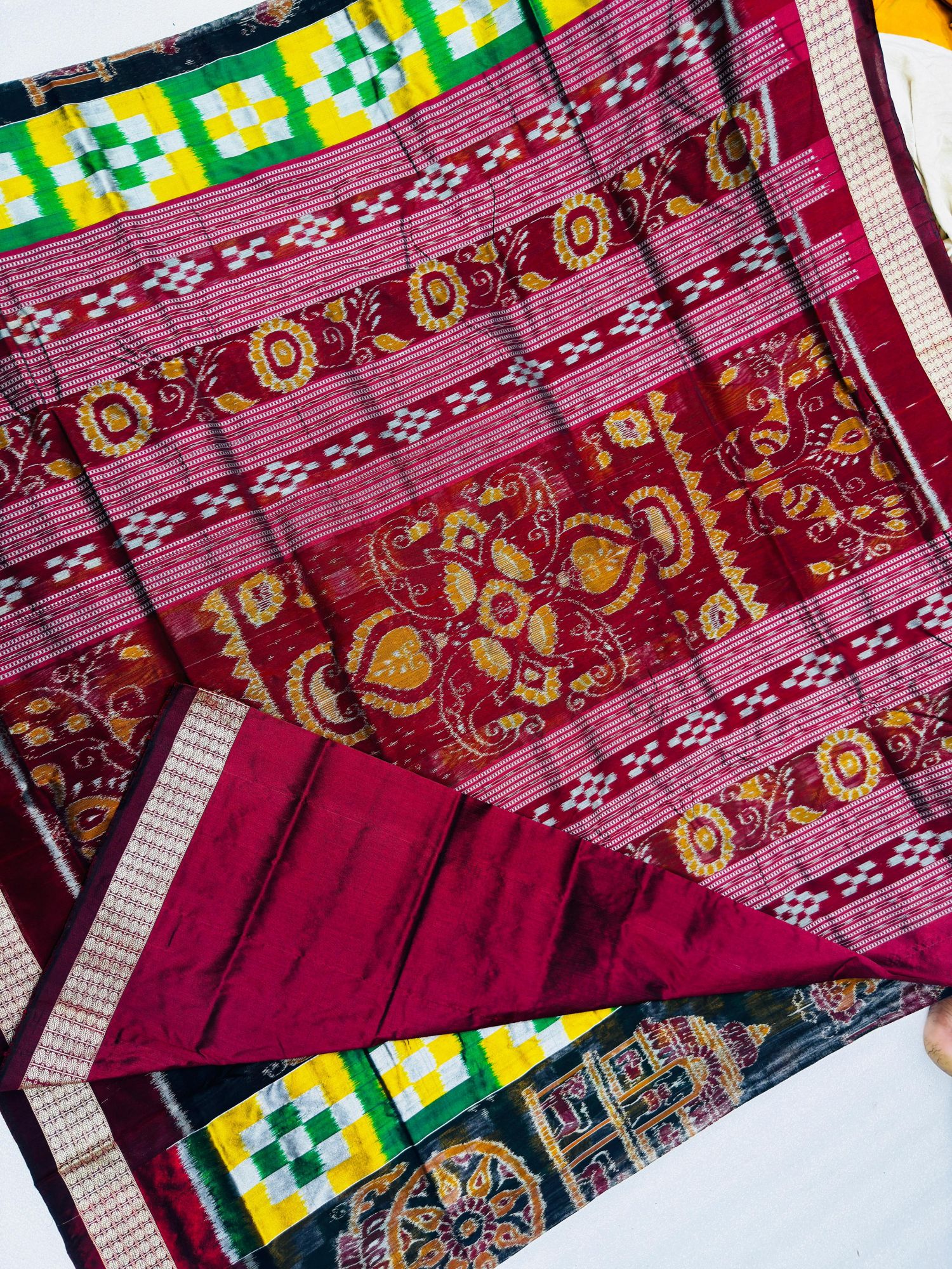 Black pasapalli Sambalpuri silk saree