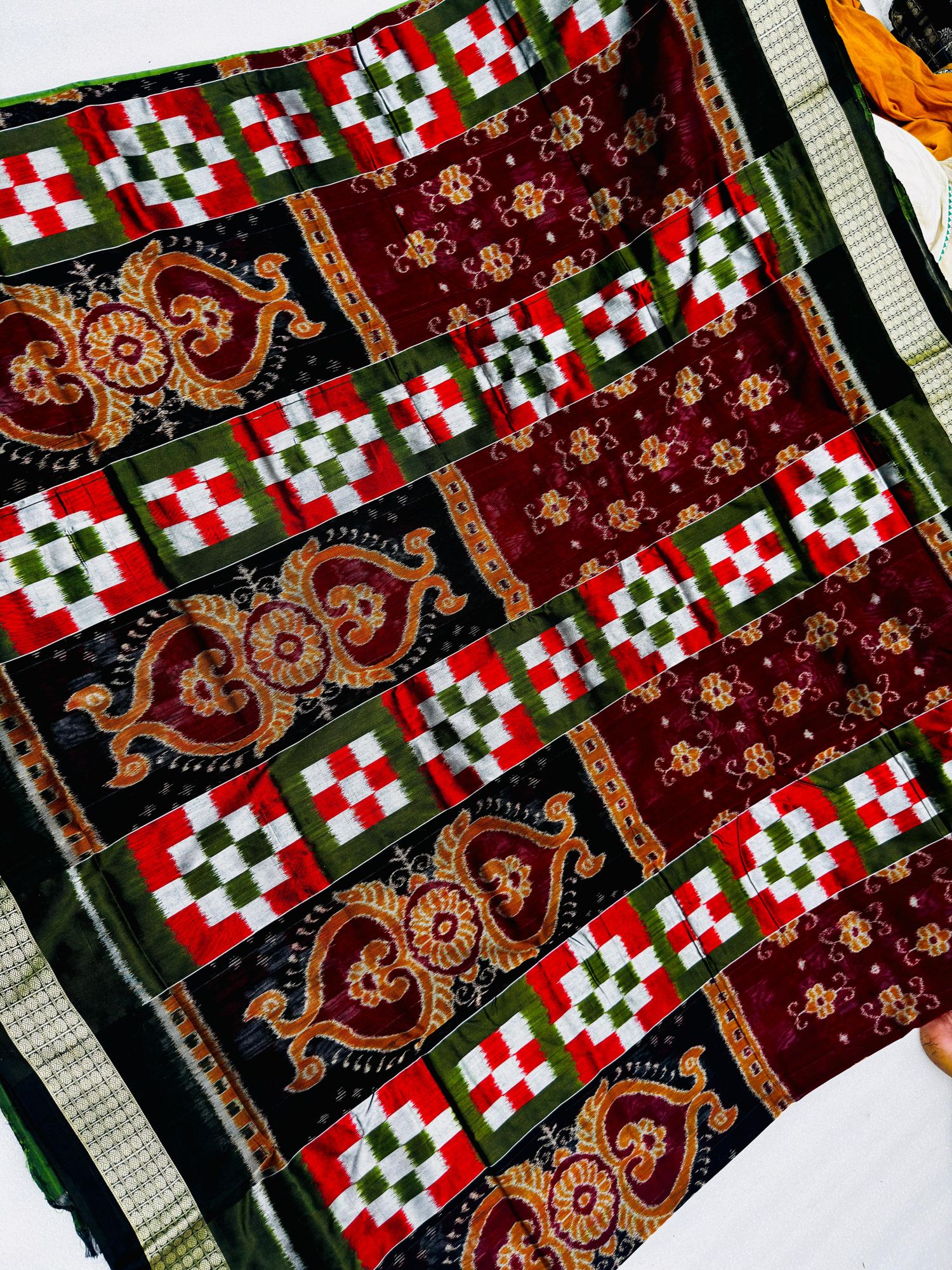 Brown Sambalpuri silk saree