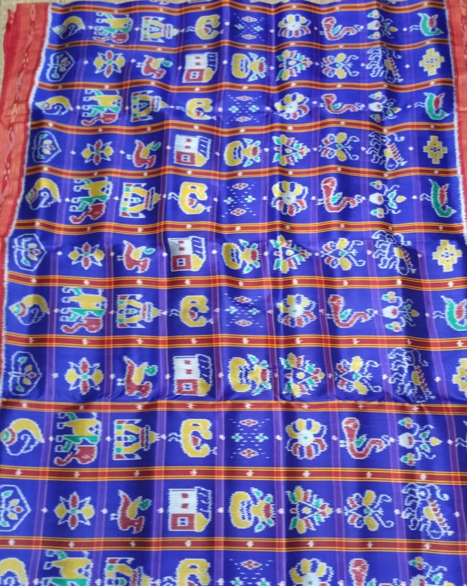 Blue handwoven Nabokothi silk saree