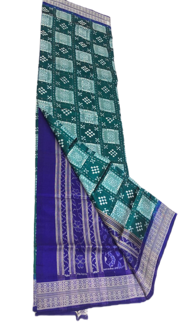 Blue and ocean green pasapalli silk saree