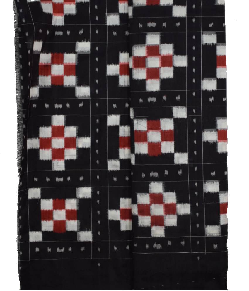 Black Bichitrapuri Silk Fabric