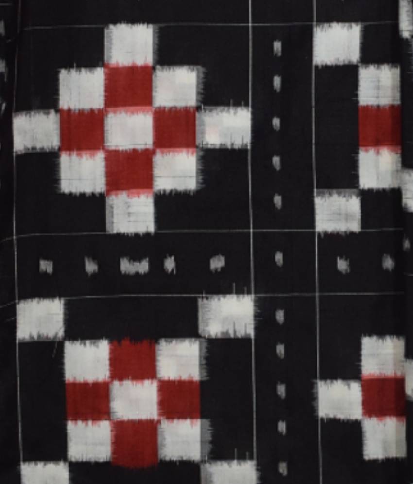 Black Bichitrapuri Silk Fabric