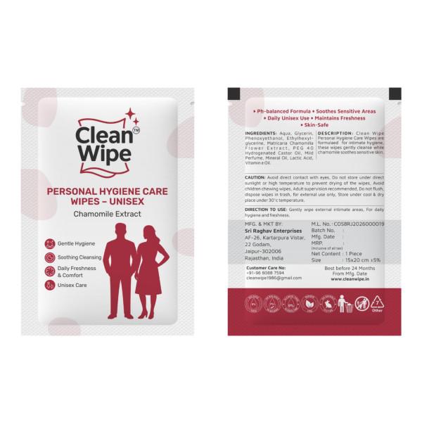 Unisex Personal Hygiene Care Wipes