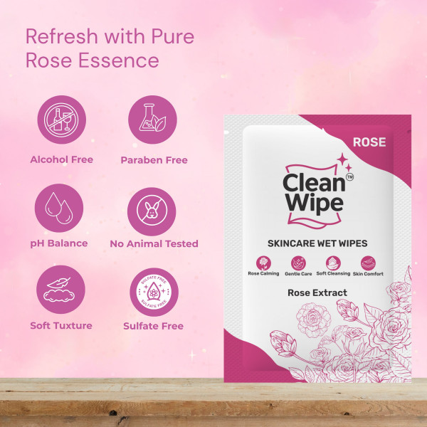 Skincare Rose Extract Wet Wipes