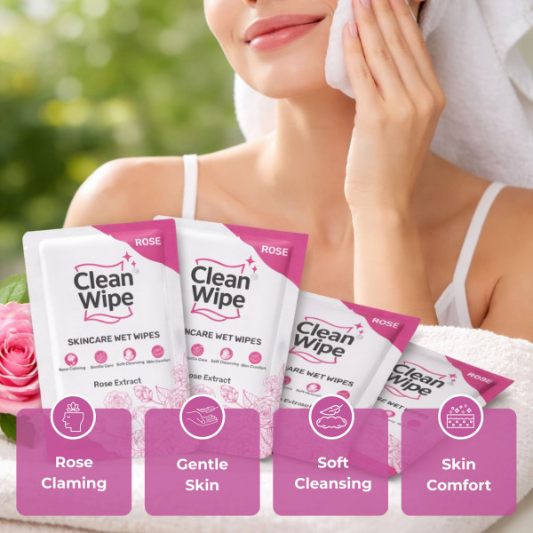 Skincare Rose Extract Wet Wipes