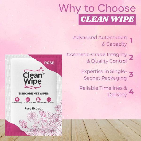 Skincare Rose Extract Wet Wipes