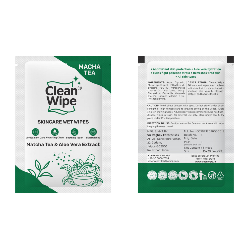 Image of Matcha Tea &amp; Aloe Vera Wet Wipes