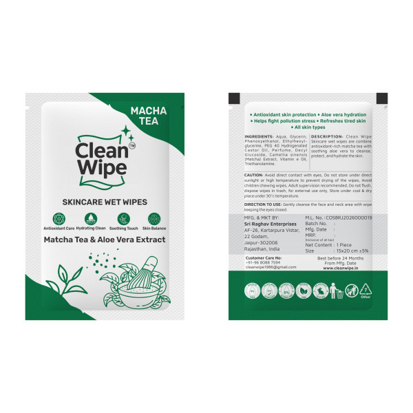 Matcha Tea & Aloe Vera Wet Wipes