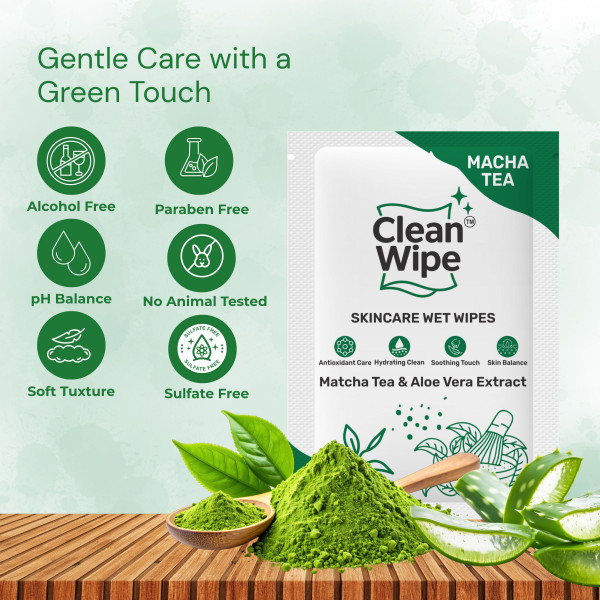 Matcha Tea & Aloe Vera Wet Wipes
