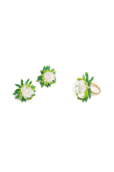 Kujaku Hasli Necklace & Earrings Set