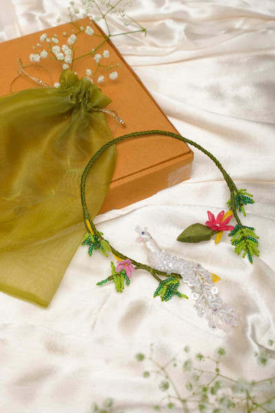 Kujaku Hasli Necklace & Earrings Set