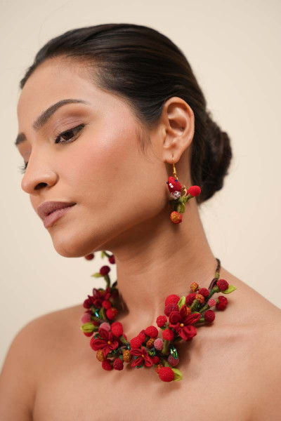Cardinal  Necklace & Earrings set