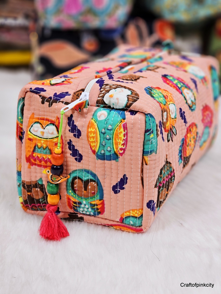 Multi Utility Travel kids pink owl printed