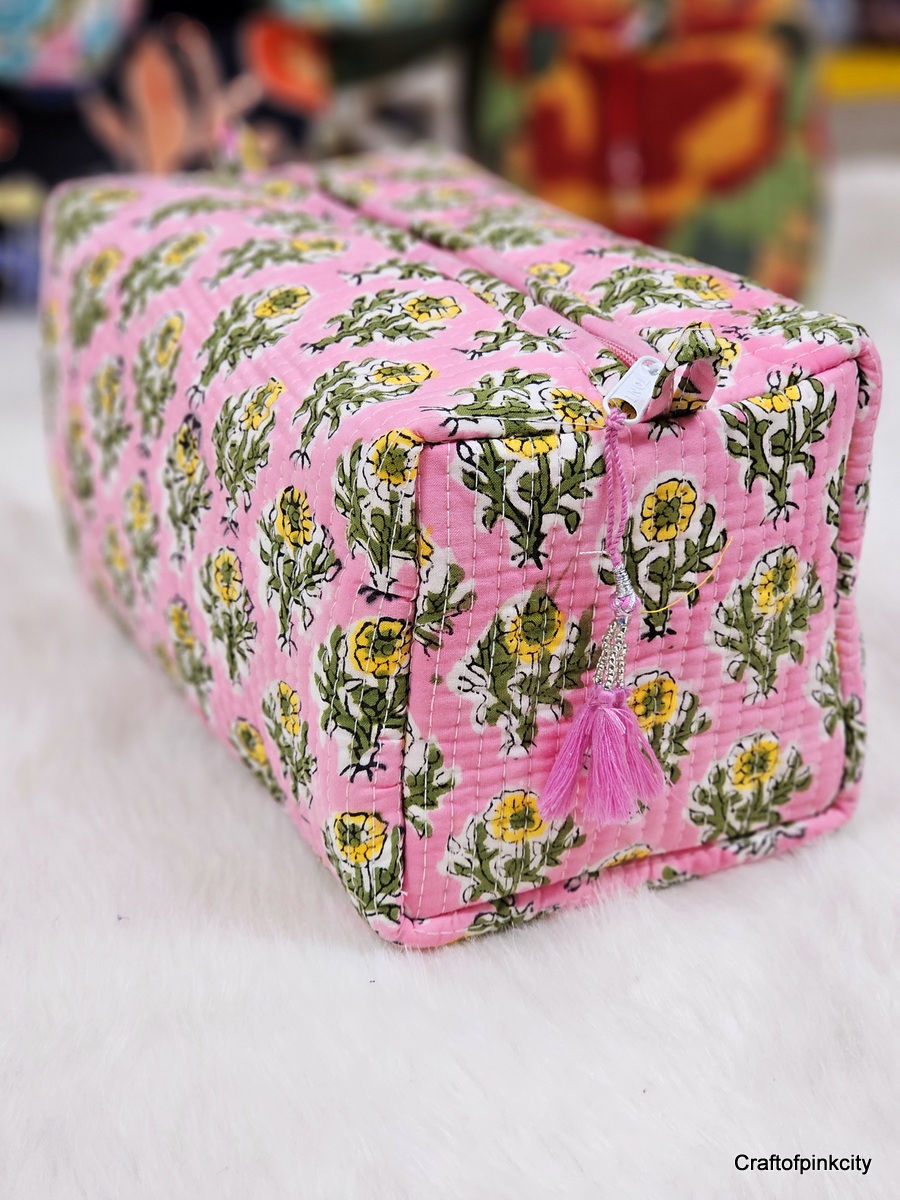 Multi Utility Travel pink flower printed