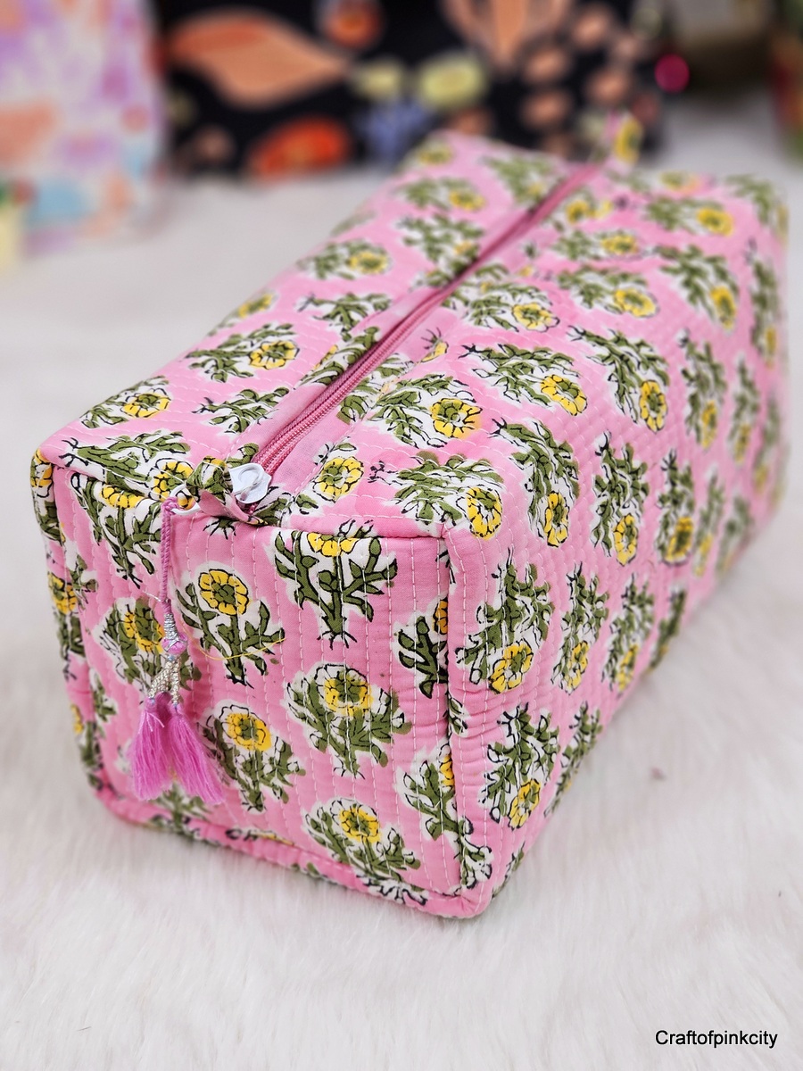 Multi Utility Travel pink flower printed