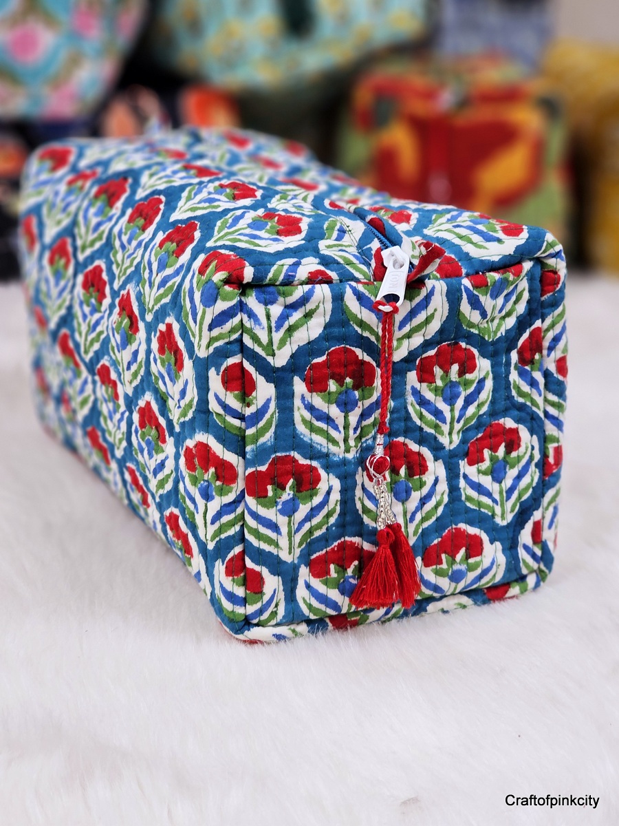 Multi Utility Travel blue leaf printed