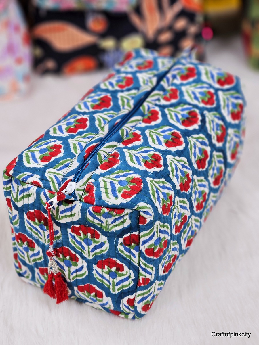Multi Utility Travel blue leaf printed