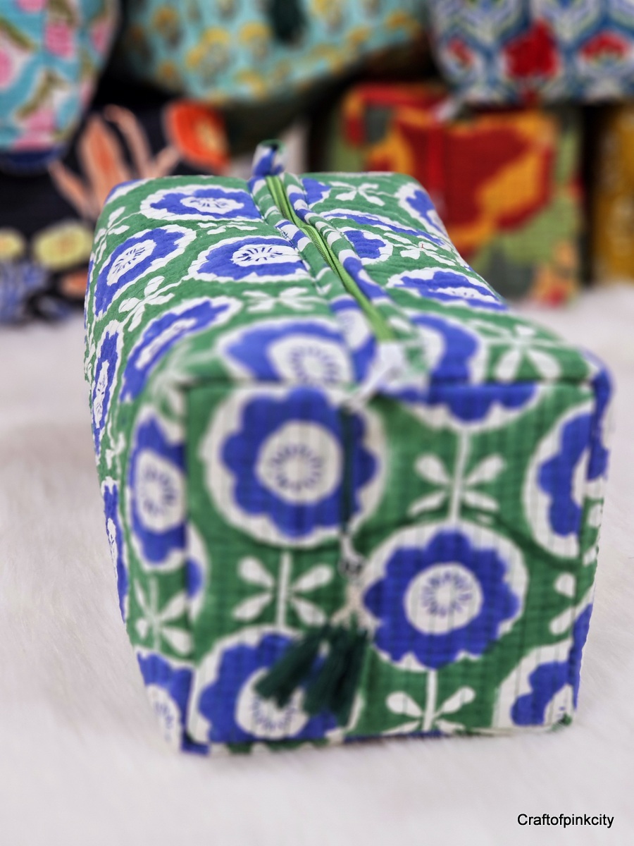Multi Utility Travel Green flower printed