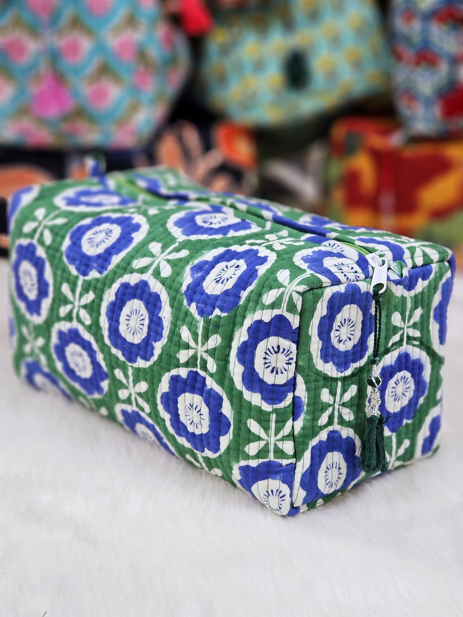 Multi Utility Travel Green flower printed