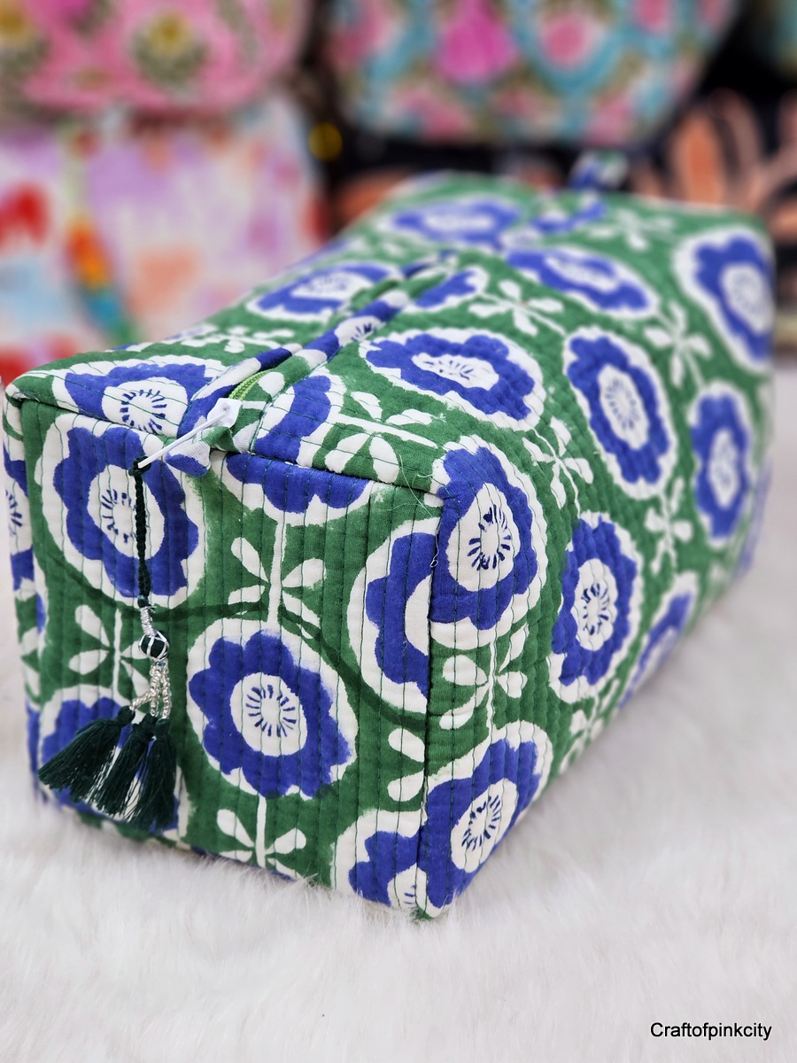 Multi Utility Travel Green flower printed