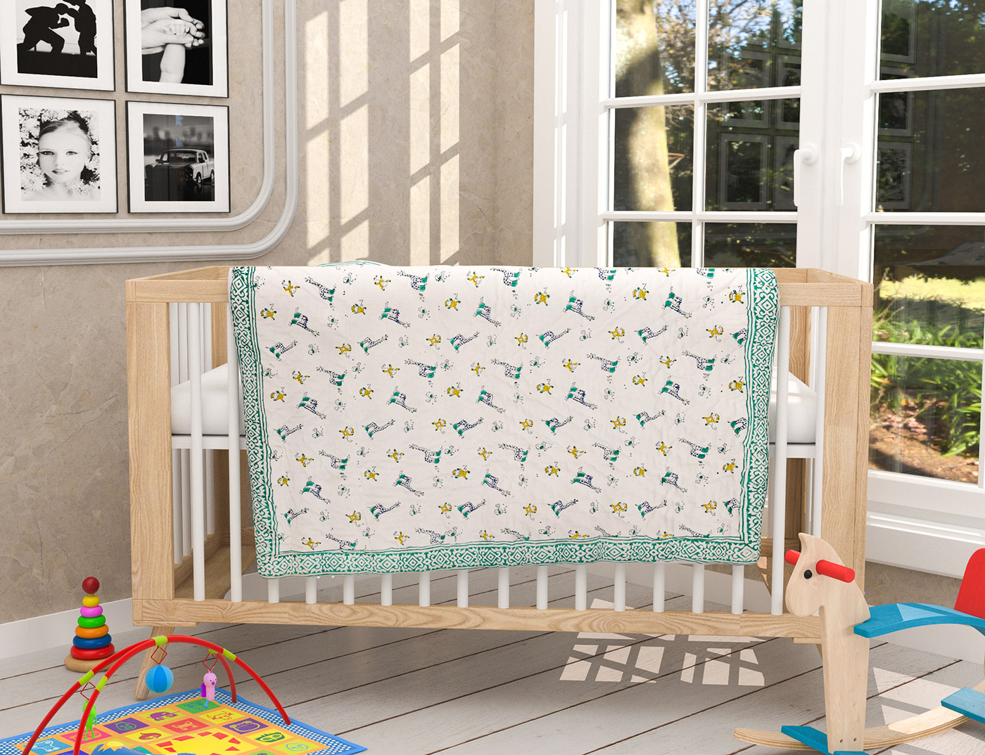Siti Blockprint Mulmul Baby Quilt