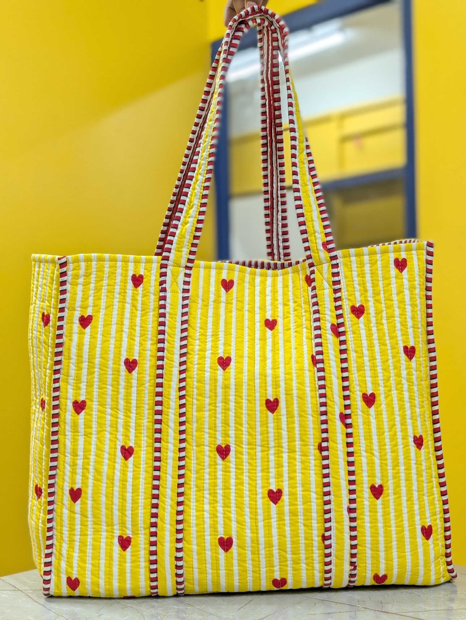 Cotton Floral Hand Block Printed Bags Cotton Quilted Tote Bags Eco Friendly Tote Bags Women Shopping Bags Block Print Bags