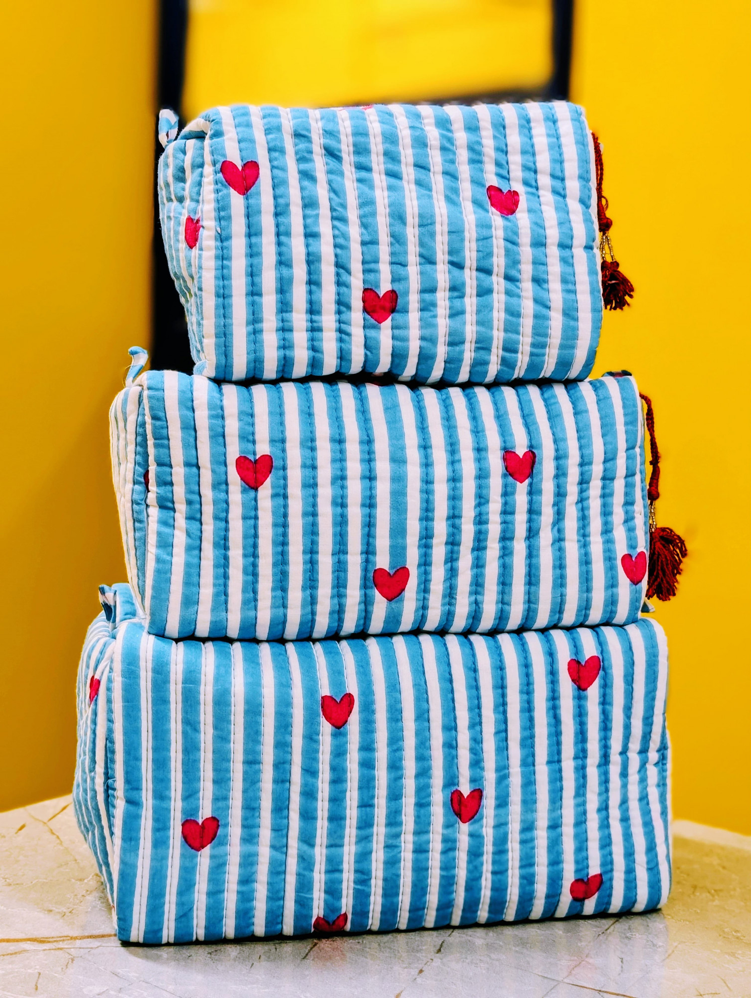 Cotton Pouch hand Block Print Pouch Make-Up Pouch toiletry  Bag Gift For  Her