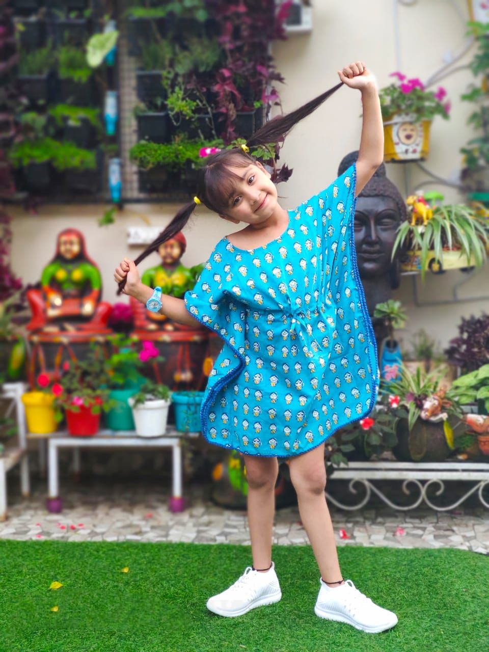 Doll Printed Organic Cotton Block Printed Kaftan for Kids