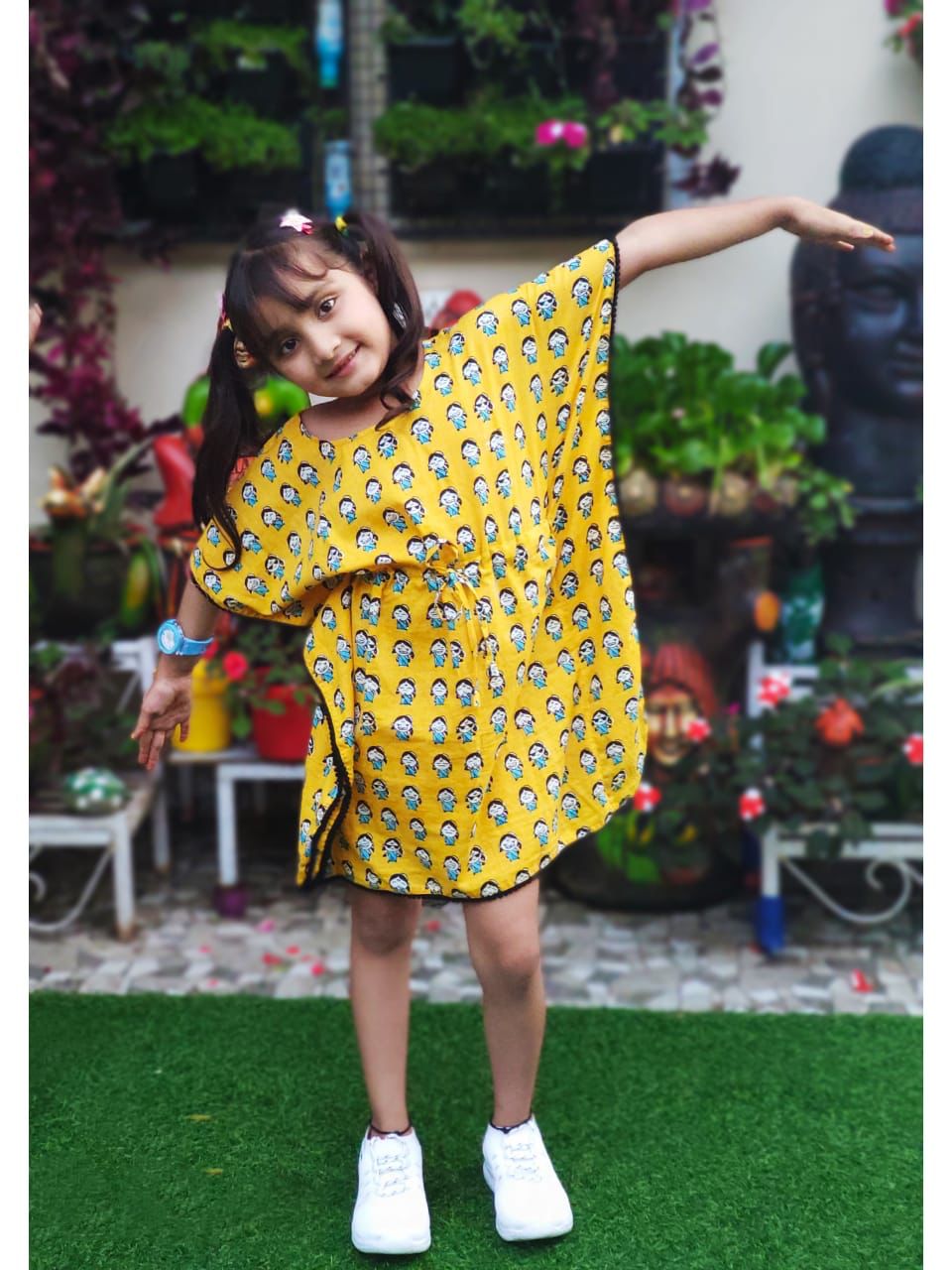 Doll Printed Organic Cotton Block Printed Kaftan for Kids