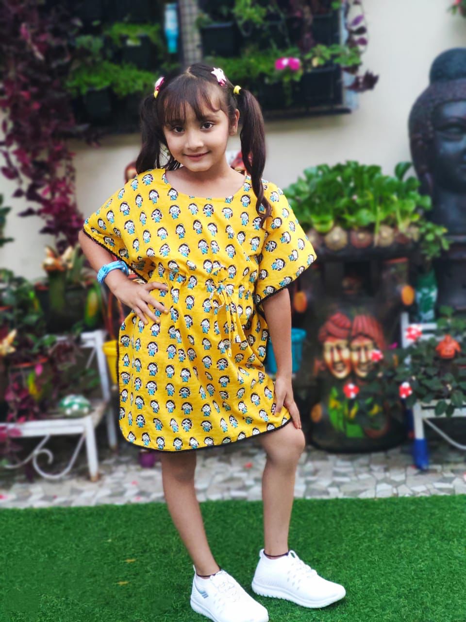 Doll Printed Organic Cotton Block Printed Kaftan for Kids