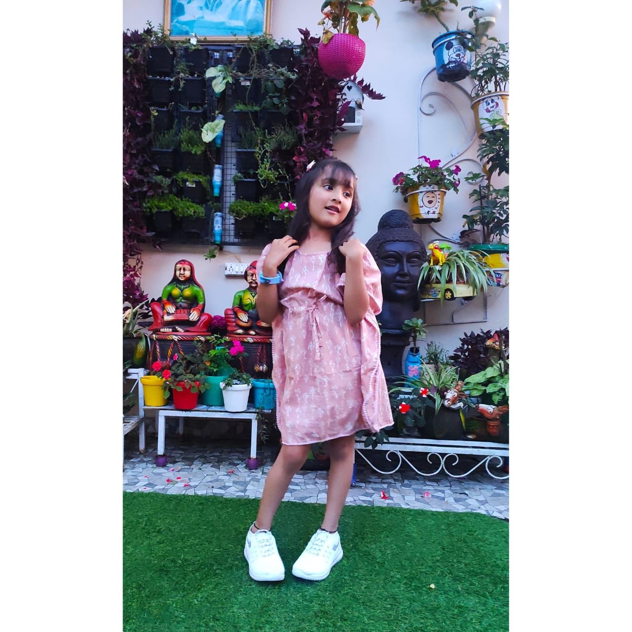 Kite Printed Organic Cotton Block Printed Kaftan for Kids