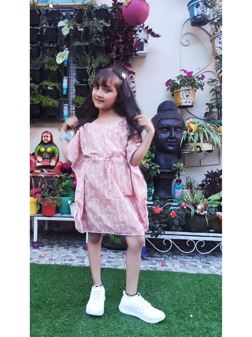 Kite Printed Organic Cotton Block Printed Kaftan for Kids