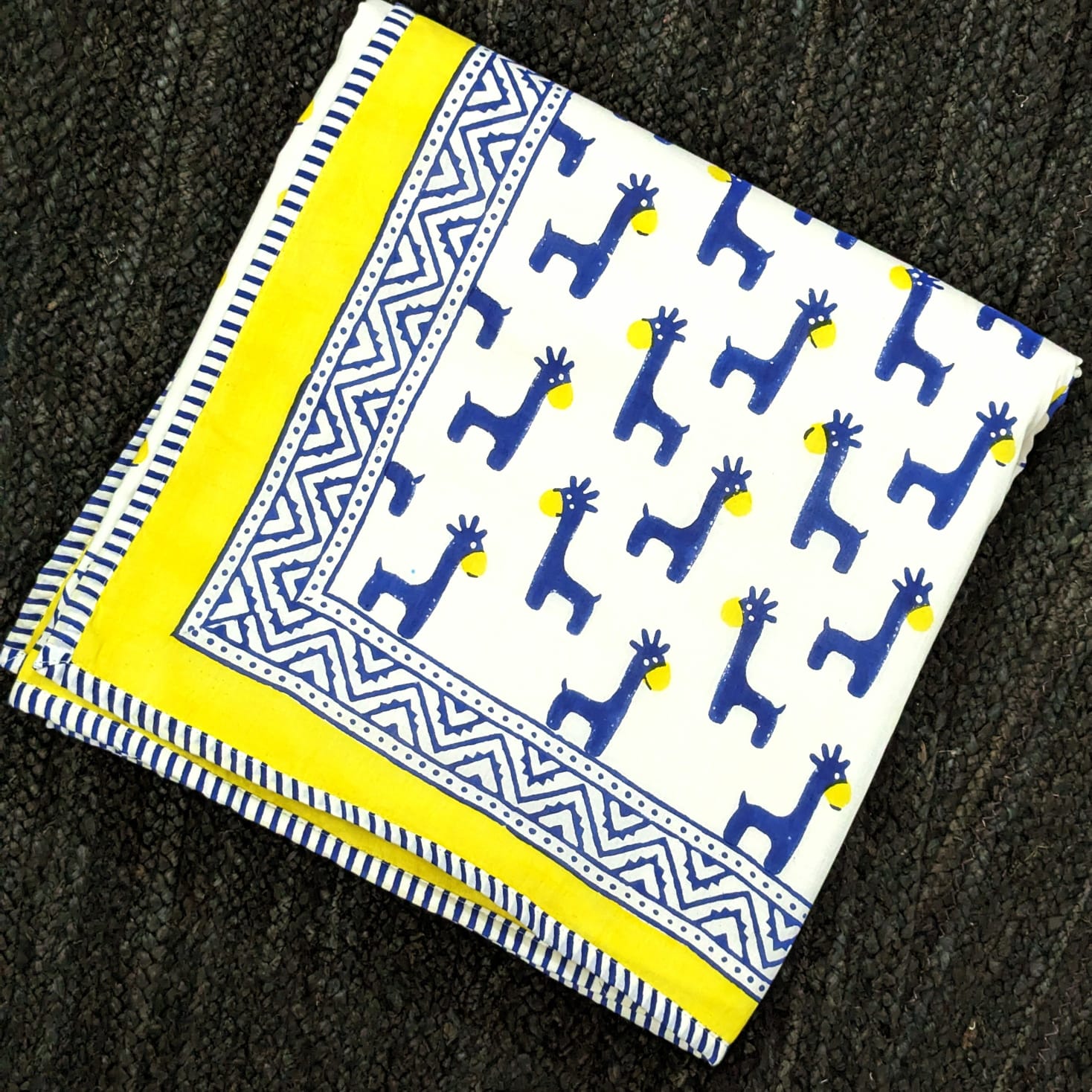 Blue Giraffe Organic Cotton Dohar Organic Cotton Dohar both side printed