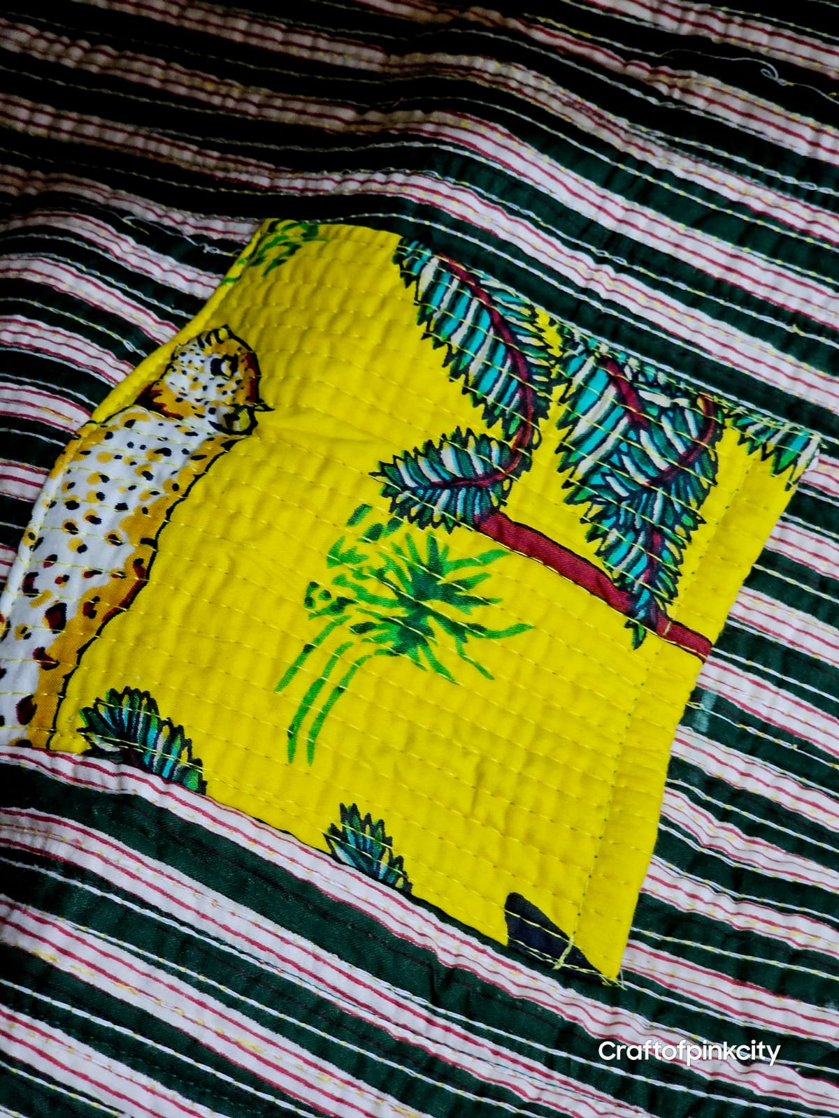 Yellow color Cotton Quilted Tote Bags Eco Friendly Tote Bags Women Shopping Bags Block Print Bags