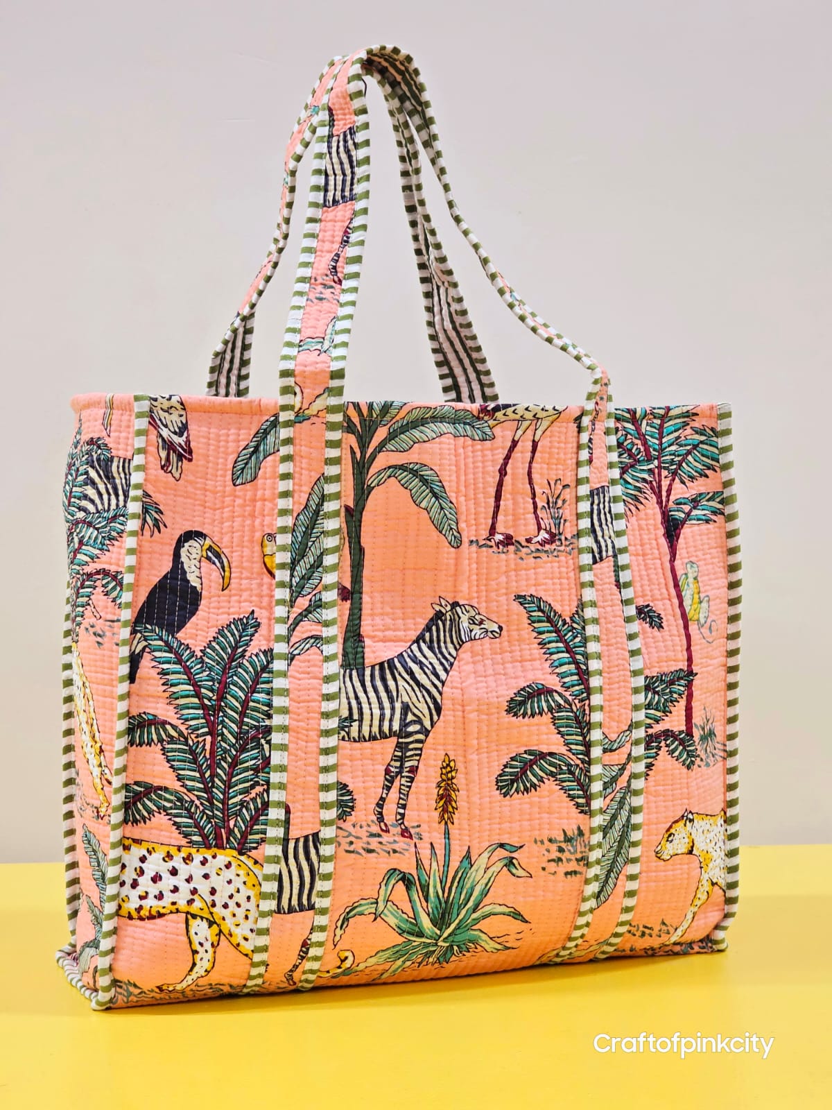 Cotton Floral Hand Block Printed Bags Cotton Quilted Tote Bags Eco Friendly Tote Bags Women Shopping Bags Block Print Bags