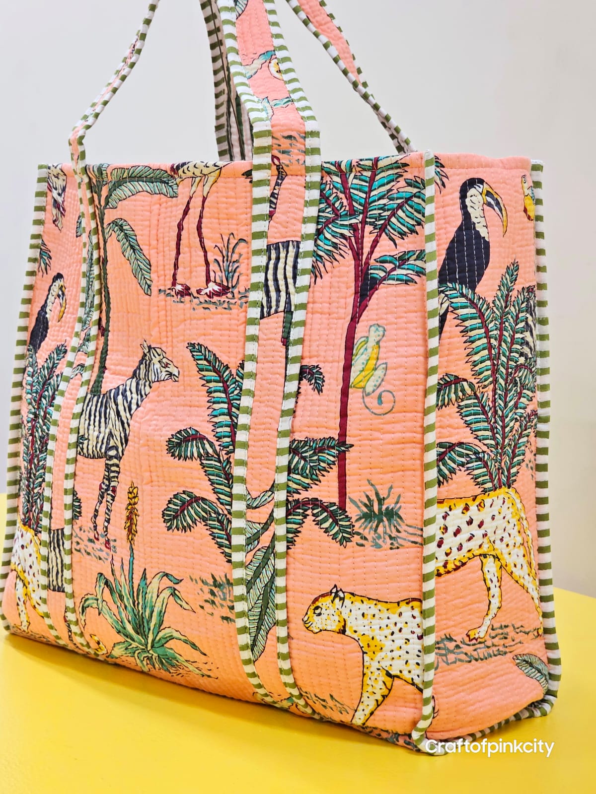 Cotton Floral Hand Block Printed Bags Cotton Quilted Tote Bags Eco Friendly Tote Bags Women Shopping Bags Block Print Bags