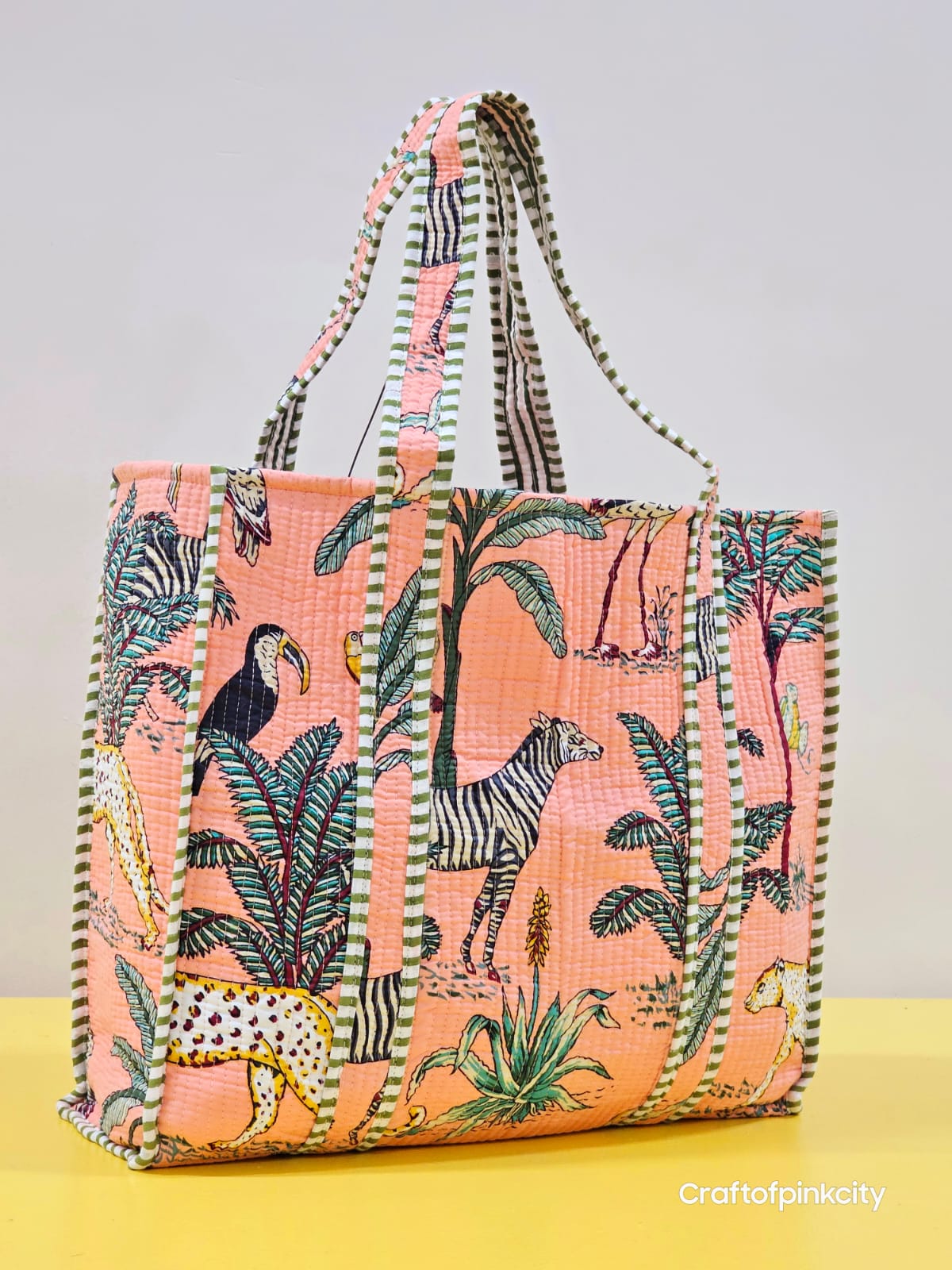 Cotton Floral Hand Block Printed Bags Cotton Quilted Tote Bags Eco Friendly Tote Bags Women Shopping Bags Block Print Bags