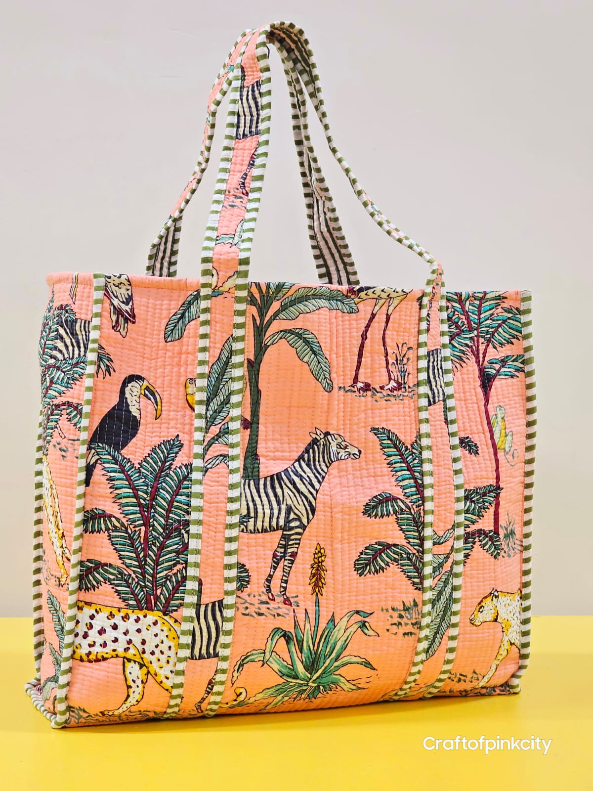 Cotton Floral Hand Block Printed Bags Cotton Quilted Tote Bags Eco Friendly Tote Bags Women Shopping Bags Block Print Bags