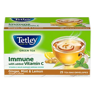 Tetley Green Tea with Ginger Mint Lemon 25 TEA BAGS