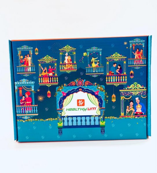 Image of Blue Hamper 1kg (Kaju,Badam,Kishmish,Jardalu 250g Each)