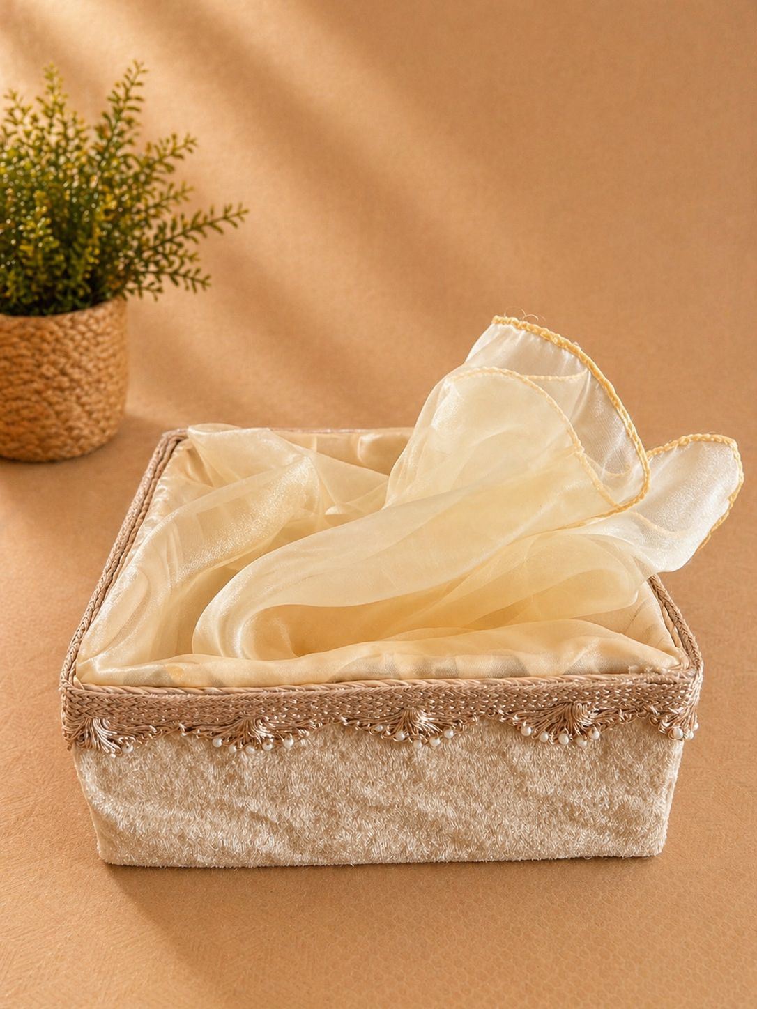 Cream Elegance Basket