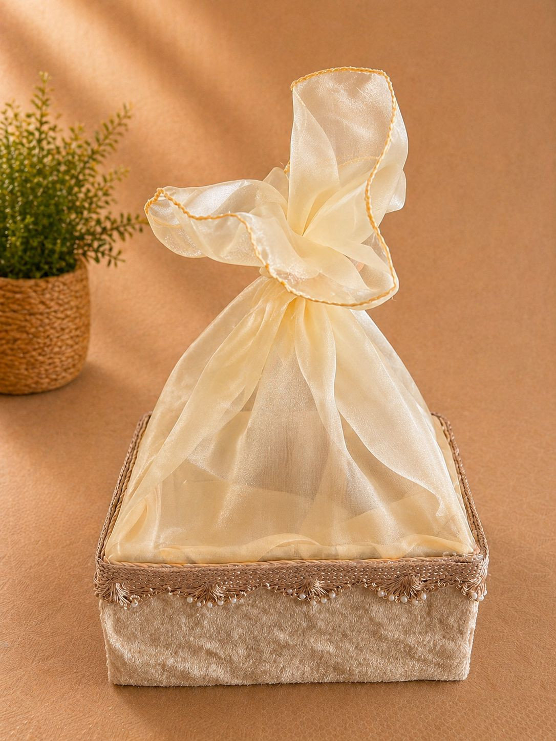 Cream Elegance Basket