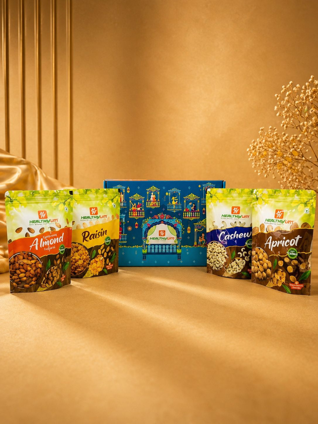 Blue Royale Hamper 1kg KajuBadamKishmishJardalu 250g Each