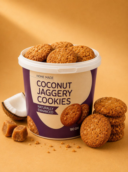 Image of Coconut Jaggery Cookies- 180gm